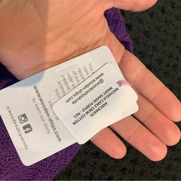 NWT Wooden Ships Purple Sweater - Picture 2 of 2